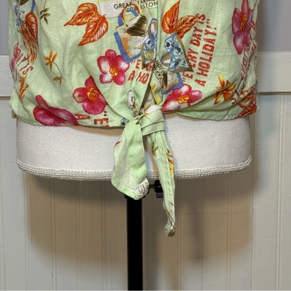 Dandy by Andi M. Linen Tie-Front Vacation Top - Picture 12 of 14